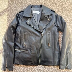 Bonpoint Like New Black Leather Jacket 12A